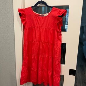 Womens casual red dress, cap sleeves, spring summer, size small NWOT